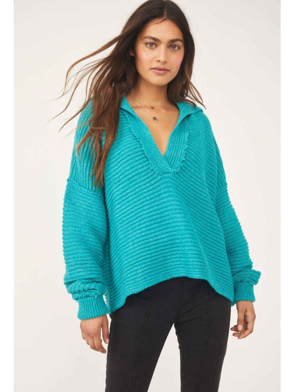 Free People 'Marlie' Ribbed-Knit Pullover Sweater